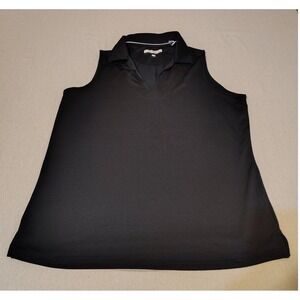 Women's Pebble Beach Performance Golf Polo Shirt Black Sleeveless XXXL WW